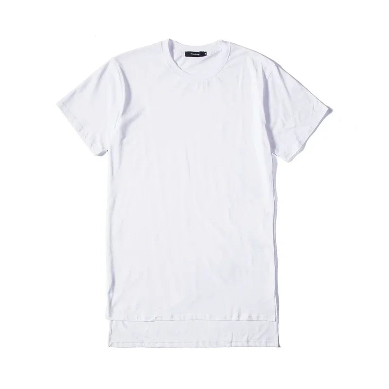 MRMT 2026 Brand New Front Short Back Long Side Slit Men's Tee Long Hem Short Sleeve T-shirt Man's T-shirt Tops For Male