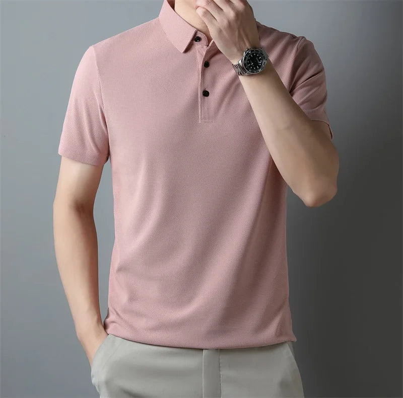 Men's Classic Collar Short Sleeve Polo Shirt Casual Breathable Summer Daily Office Fashion Men's Tee 2026