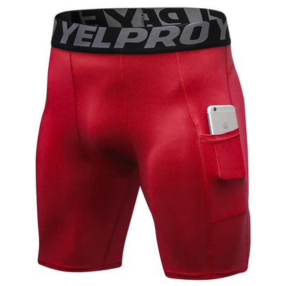 Quick Dry Compression Running Tights Men with Pocket Gym Fitness Shorts Sportswear Short Leggings Elastic Underwear Customized