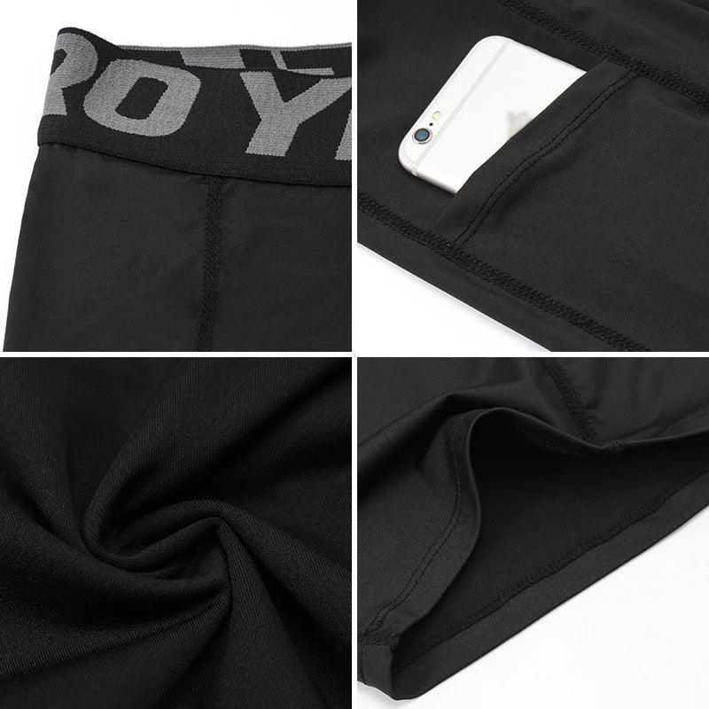 Quick Dry Compression Running Tights Men with Pocket Gym Fitness Shorts Sportswear Short Leggings Elastic Underwear Customized