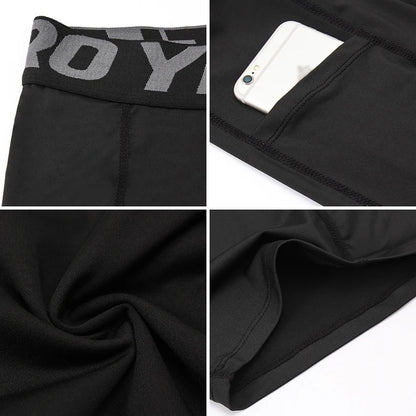 Quick Dry Compression Running Tights Men with Pocket Gym Fitness Shorts Sportswear Short Leggings Elastic Underwear Customized