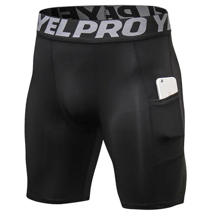 Quick Dry Compression Running Tights Men with Pocket Gym Fitness Shorts Sportswear Short Leggings Elastic Underwear Customized