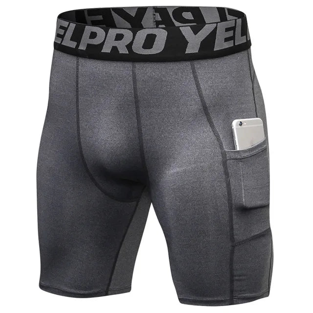 Quick Dry Compression Running Tights Men with Pocket Gym Fitness Shorts Sportswear Short Leggings Elastic Underwear Customized