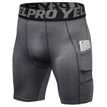 Quick Dry Compression Running Tights Men with Pocket Gym Fitness Shorts Sportswear Short Leggings Elastic Underwear Customized