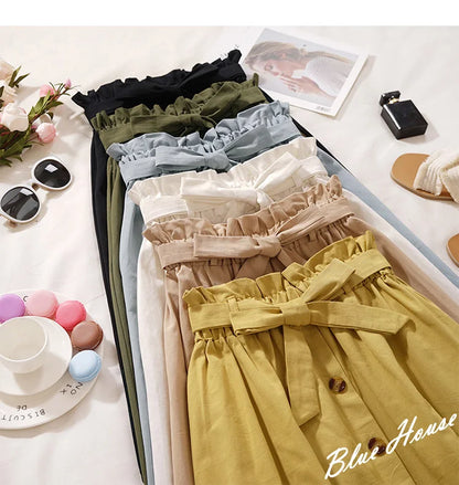 Elegant Button High Waist Skirt