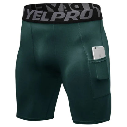 Quick Dry Compression Running Tights Men with Pocket Gym Fitness Shorts Sportswear Short Leggings Elastic Underwear Customized