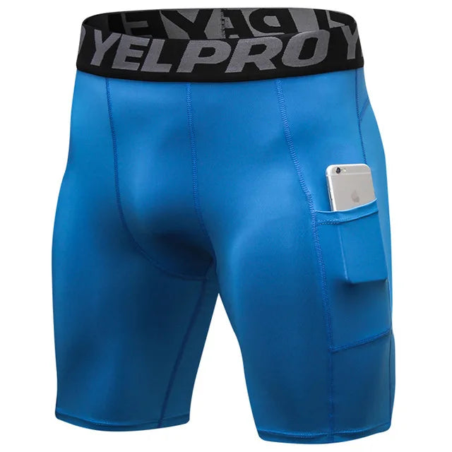 Quick Dry Compression Running Tights Men with Pocket Gym Fitness Shorts Sportswear Short Leggings Elastic Underwear Customized
