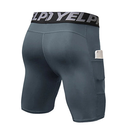 Quick Dry Compression Running Tights Men with Pocket Gym Fitness Shorts Sportswear Short Leggings Elastic Underwear Customized
