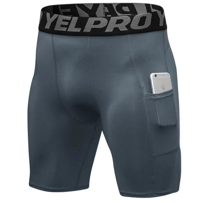 Quick Dry Compression Running Tights Men with Pocket Gym Fitness Shorts Sportswear Short Leggings Elastic Underwear Customized