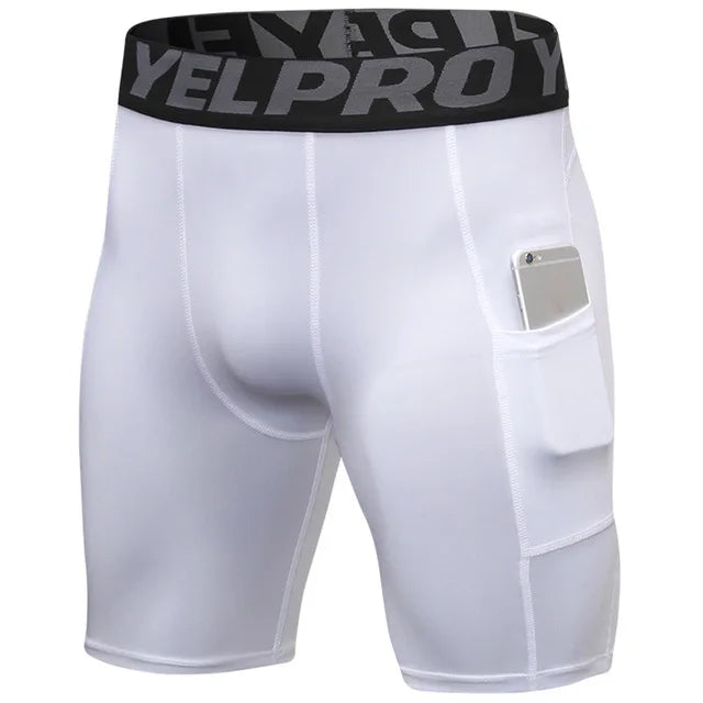 Quick Dry Compression Running Tights Men with Pocket Gym Fitness Shorts Sportswear Short Leggings Elastic Underwear Customized
