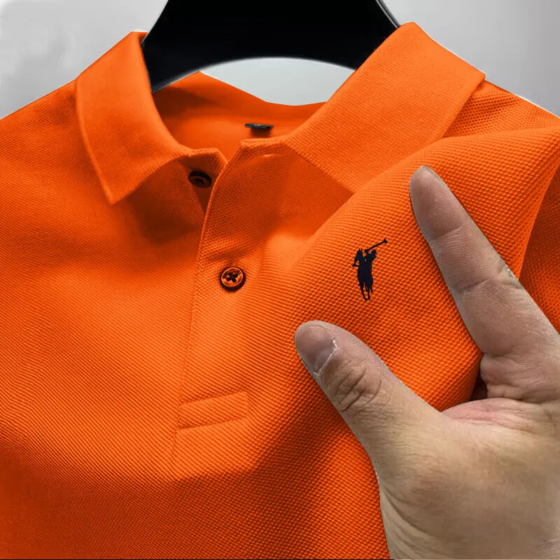 new style High end luxury brand fashion short sleeved high-end printed polo shirt summer new men's lapel T-shirt men's clothing