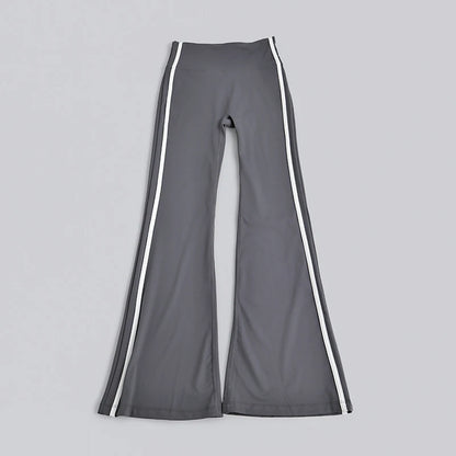 Spring Summer 2026 New Women's Yoga Trousers Striped Flare Trousers Hip High Waist Running Pants Fitness Peach Sports Pants Y2k