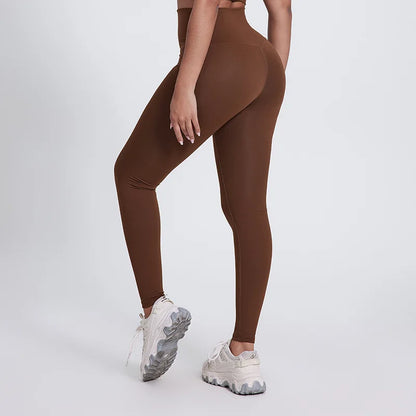 Solid Color Front Waist Cross High Waist Gym Yoga Leggings compression Fitness Sport Pants Athletic Comprehensive Training Jog