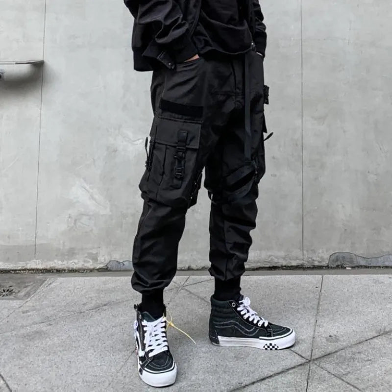 Paratrooper Tactical Techwear Pants Men's Multi Pockets Punk Hip Hop Cargo Pants High Street Functional Casual Joggers