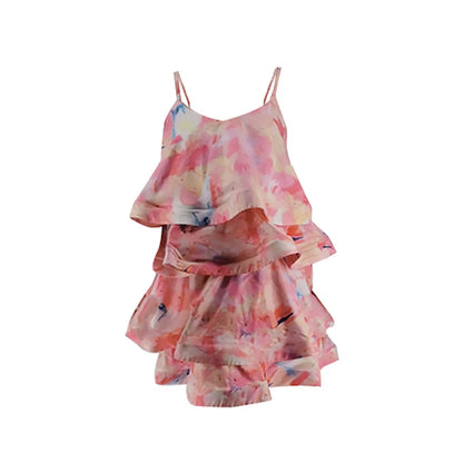Outfits Dress Summer Sexy Floral Sling Dress Dresses For Woman Summer Clothing Layered Block Printe Suspender Dresses