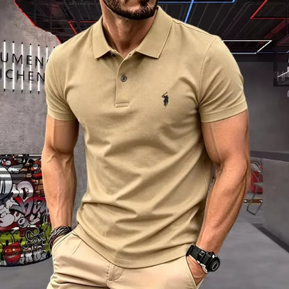 High end brand 100% Pure Cotton Men's Short Sleeve Polo Shirt 2026 Summer Luxury Fashion Pony embroidery Golf Top Casual T-shirt
