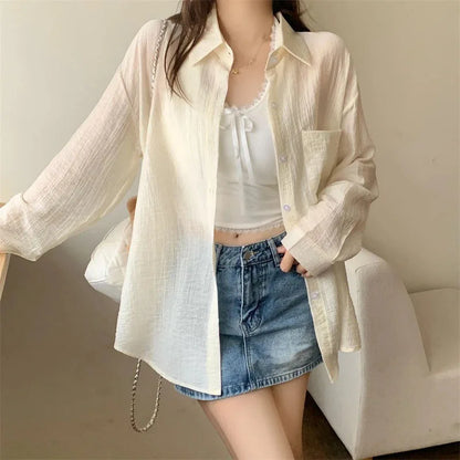 Chiffon  Breathable Slimming Shirt