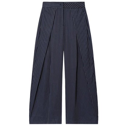 HXAO Striped Baggy Pants Women's Pants Autumn 2025 Elegant Pleated Wide Leg Oversized Trousers Ladies Fashion High Waist Pants
