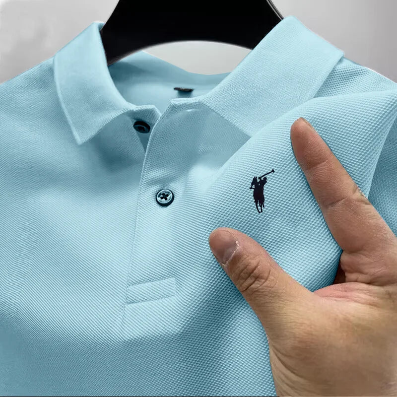 new style High end luxury brand fashion short sleeved high-end printed polo shirt summer new men's lapel T-shirt men's clothing