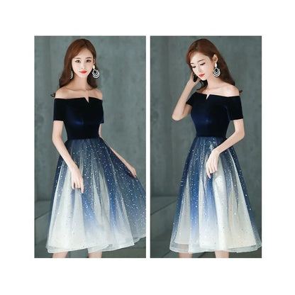 2026 Summer Women's New High Quality Luxury Black Glitter Host Performance One Shoulder Banquet Slimming Evening Dress