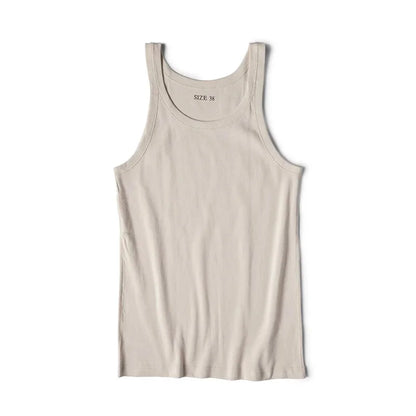 Bronson Old Fashion Thin Strap Tank Top Ribbed Cotton Sleeveless Undershirt Men