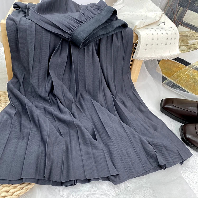 High Waist Pleated Skirt