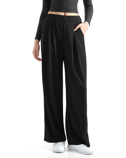 2026 Women's Casual Pant  Black Straight Leg Pants Women High Waist Loose Pants Woman Fashion Summer Office Trousers Female