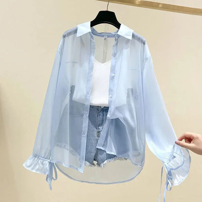 Summer Thin Loose Button-Up Shirt