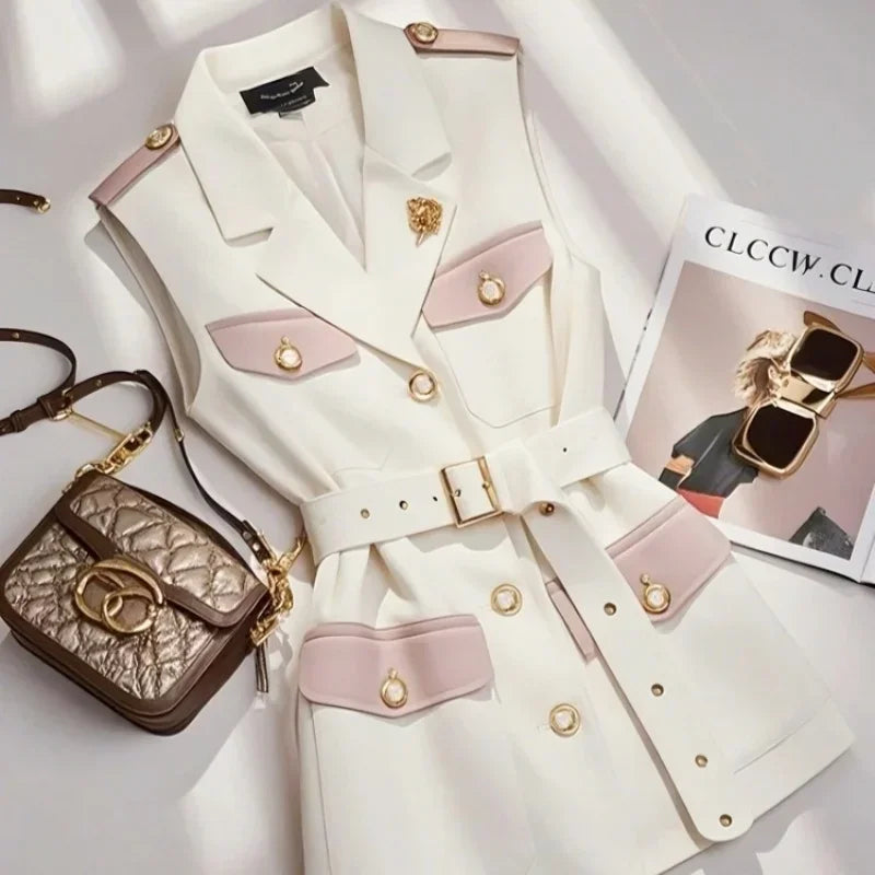 Lady Coffee Blazers with Belt
