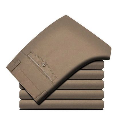 100 Cotton Men's Casual Pant Straight Cut Chino Trouser Male Formal Dress Office Work Golf Wear Summer Classic Business Khaki 40