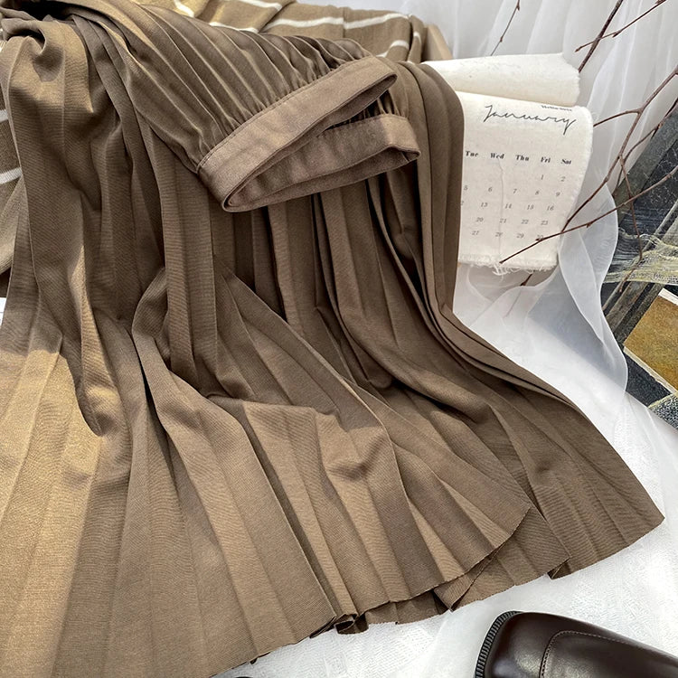 High Waist Pleated Skirt
