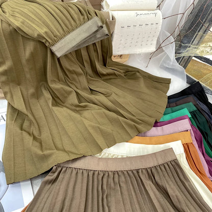 High Waist Pleated Skirt