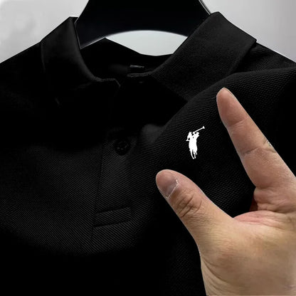 new style High end luxury brand fashion short sleeved high-end printed polo shirt summer new men's lapel T-shirt men's clothing
