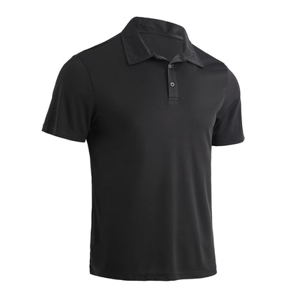 5-piece men's summer solid color short sleeved polo shirt breathable quick drying short sleeved top