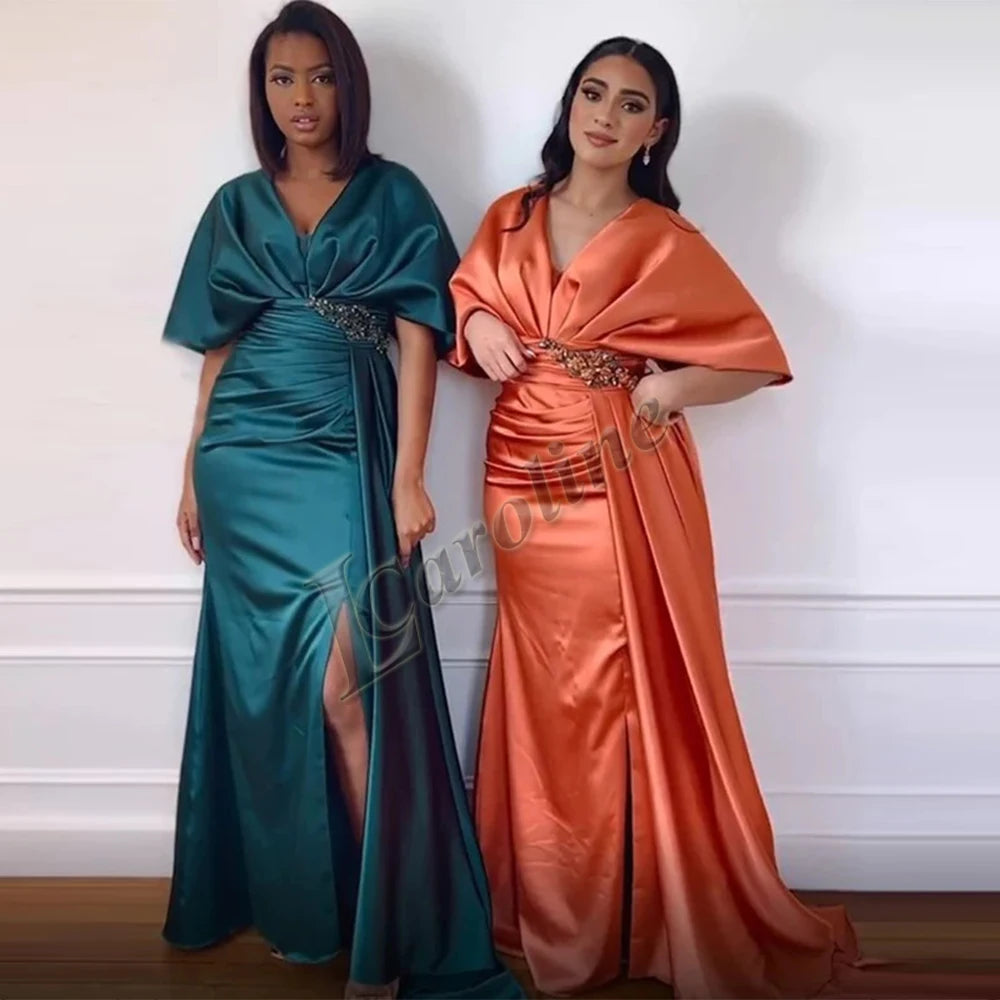 Caroline Luxurious Mermaid Celebrity Dresses For Women Rhinestones Lace Appliques Corset Dubai Robes De Soiree Customized