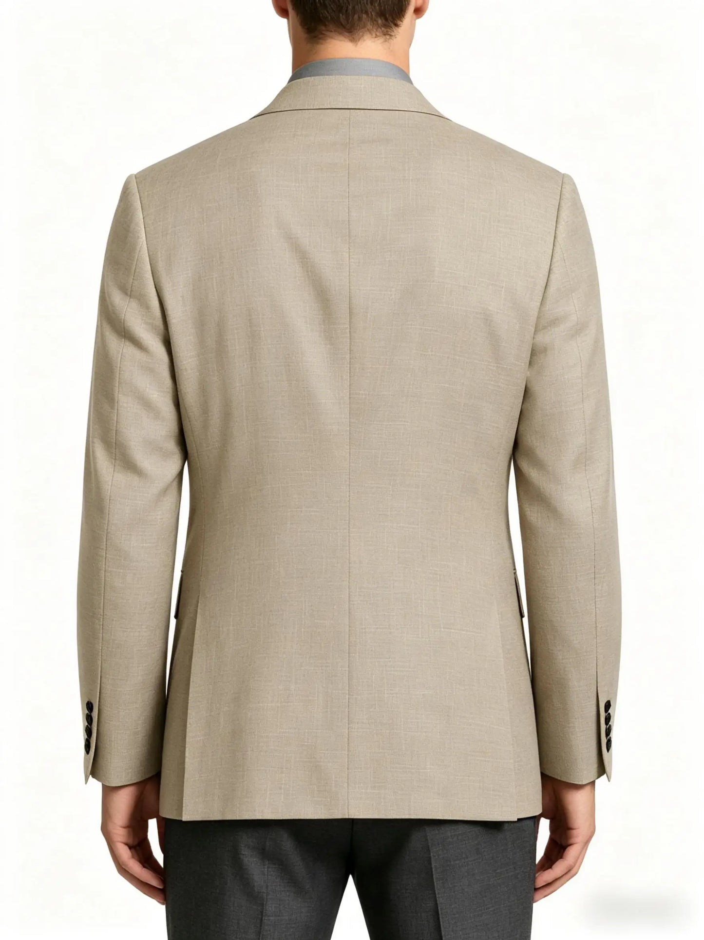 Men's Linen Blend Double Breasted Blazer Peak Lapel Breathable Wrinkle Resistant Business Suit Jacket For Wedding Daily Wear