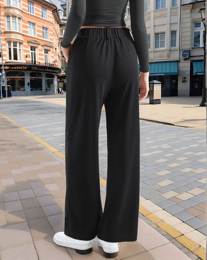 2026 Women's Casual Pant  Black Straight Leg Pants Women High Waist Loose Pants Woman Fashion Summer Office Trousers Female