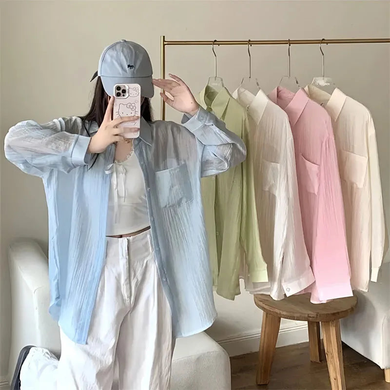 Chiffon  Breathable Slimming Shirt