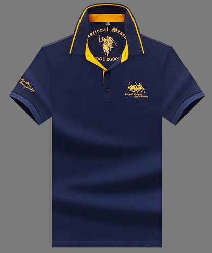 2024 High Quality Men's Cotton Embroidered Polo Shirt Summer New High-end Business Casual Lapel Short Sleeve T-shirt