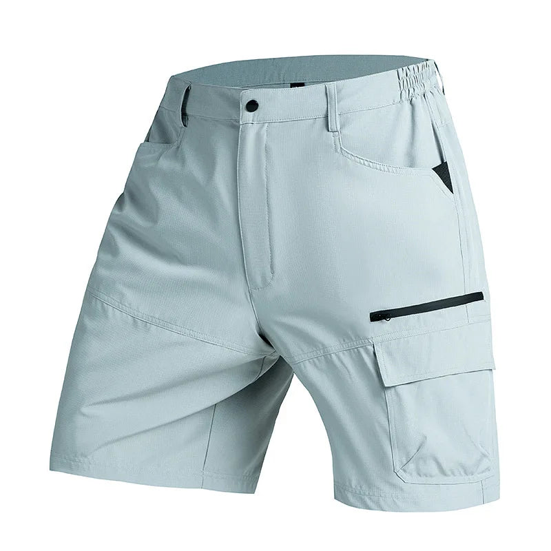 2026 New 5 Zipper Pockets Summer Quick Dry Cargo Shorts Mens Fishing Shorts Stretch Outdoor Hiking Nylon Work Shorts Lightweight
