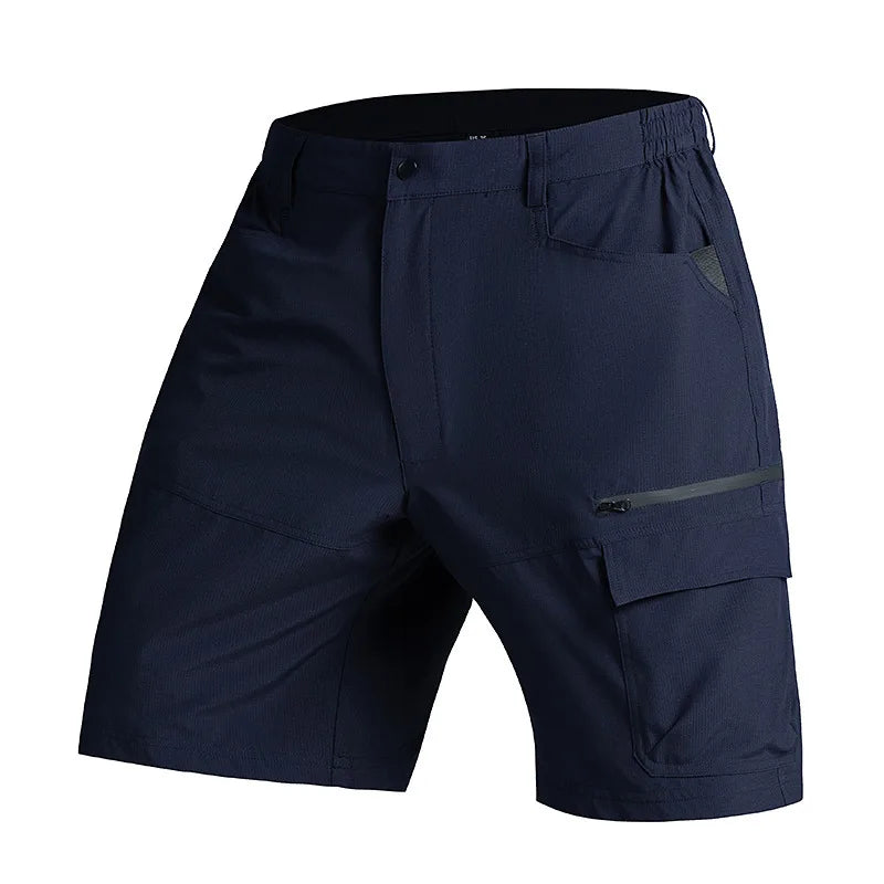 2026 New 5 Zipper Pockets Summer Quick Dry Cargo Shorts Mens Fishing Shorts Stretch Outdoor Hiking Nylon Work Shorts Lightweight