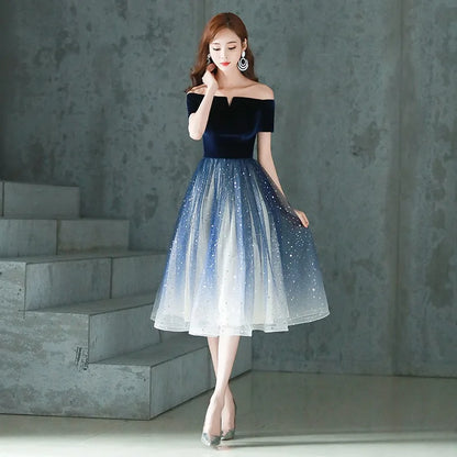 2026 Summer Women's New High Quality Luxury Black Glitter Host Performance One Shoulder Banquet Slimming Evening Dress