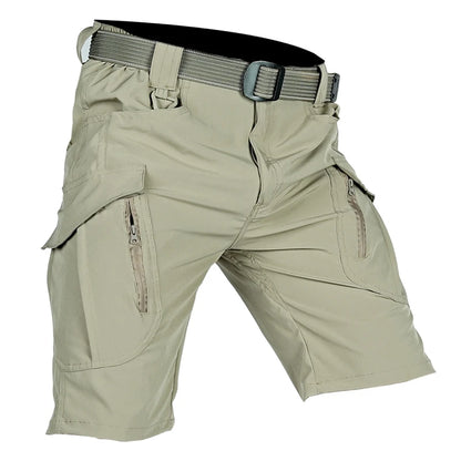 Summer Men Cargo Shorts Quick Dry Tactical Short Pants Multi-Pocket Shorts Men's Outdoor Hunting Fishing Knee Length Trousers