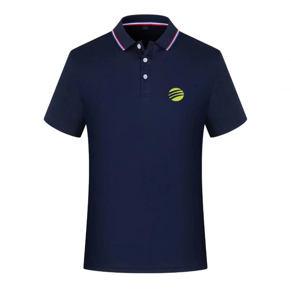 Men's Tennis Ball Print Polo Shirt Striped Collar Short Sleeve Summer Casual Breathable Quick Dry Tops For Daily Wear Sports