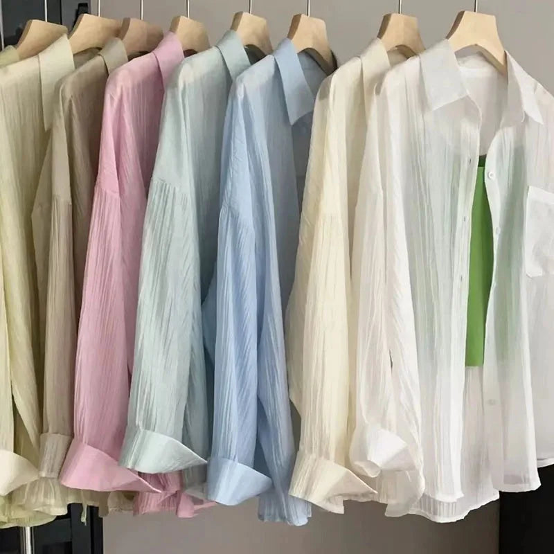 Chiffon  Breathable Slimming Shirt
