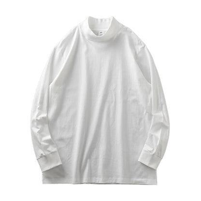 Dukeen 270G Heavyweight Half-Turtleneck Long-Sleeve T Shirts for Men Autumn 100% Cotton Solid Color Undershirt Men's Clothing