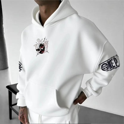 Anime Hoodie Men Women One Piece Luffy Gear 5 Nika Streetwear Casual Pullover Sweatshirt Autumn Winter Cosplay Long Sleeve Tops