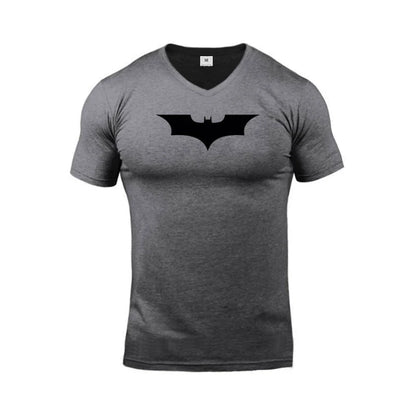 Black Bat Printed Classic Mens T Shirts Summer Fashion Cotton Slim Fit V-Neck Short Sleeve Breathable Casual Sports Tops Tees