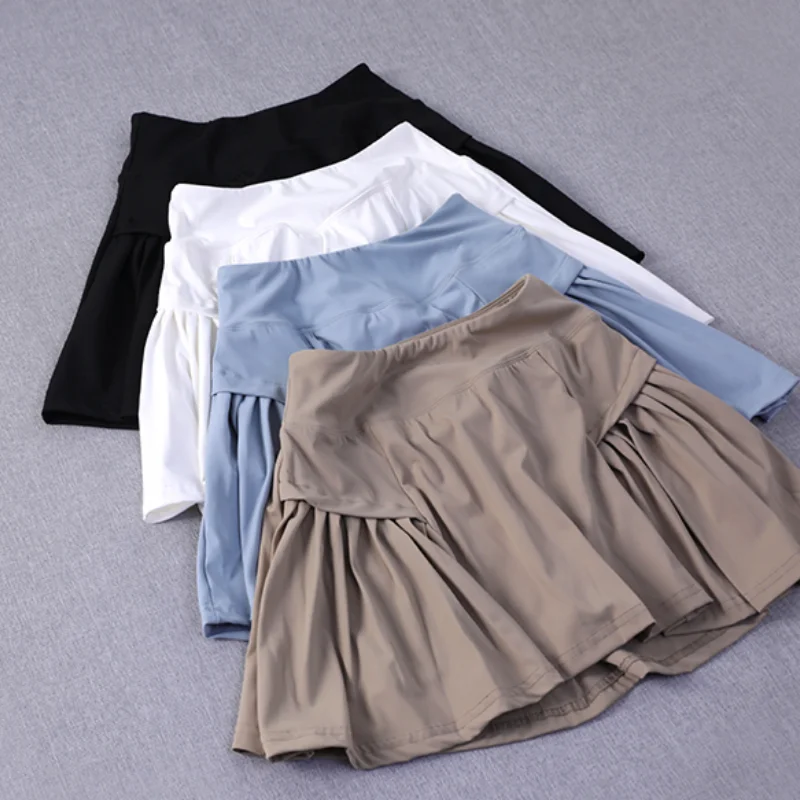 Pseudo two-piece running skirt for women