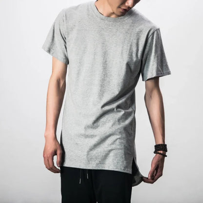 MRMT 2026 Brand New Front Short Back Long Side Slit Men's Tee Long Hem Short Sleeve T-shirt Man's T-shirt Tops For Male